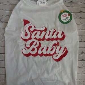 Merry & Bright Christmas White “Santa Baby” Dog Shirt Size XL NWT